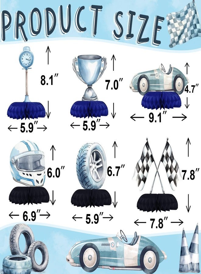 HaPiBiDesign Race Car Party Decorations - Honeycomb Centerpieces for Racing Birthday Decor - Race Car Table Decoration for Kids - Image 2